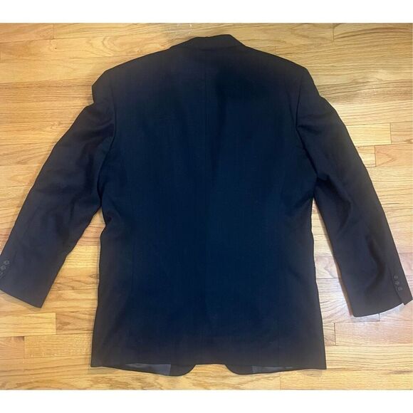 Oscar De La Renta Black Striped Two Button Blazer Sz 44L - Picture 5 of 6